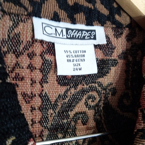 CM Shapes Vintage tapestry jacket unlined women's size 24W - Picture 5 of 6
